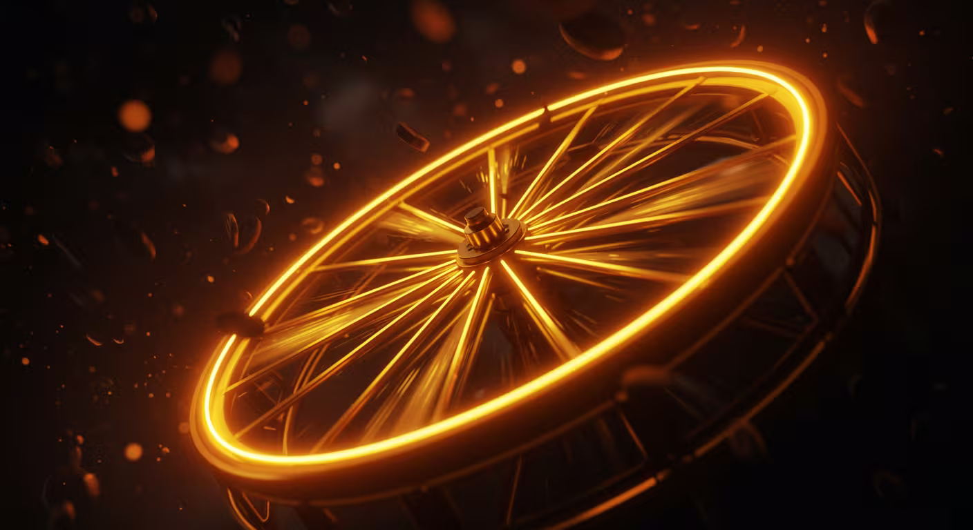 Wheel of fortune angled view with motion